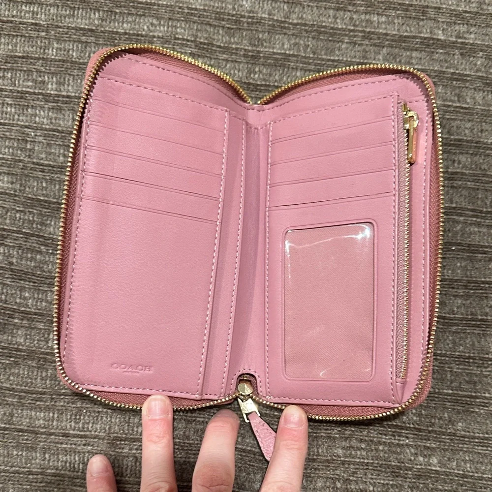 Coach Pink Pebbled Leather Wallet - Picture 5 of 5